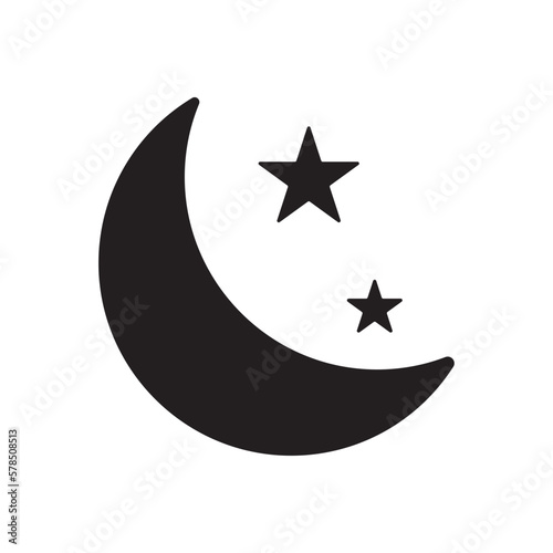 Moon icon, dark mode icon for app web logo banner poster icon - SVG File