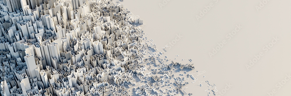 Fototapeta premium Infinite maze mega city: technology and development concepts, original 3d rendering