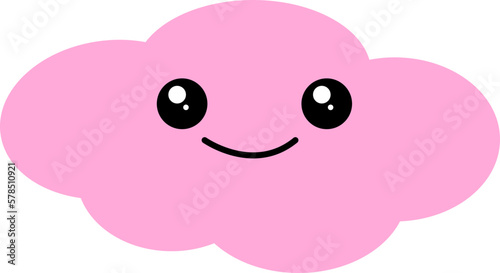 pink cute cloud character  kawaii