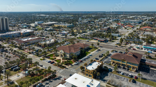 Aerial view of Jacksonville Beach  Florida in a sunny beautiful day.