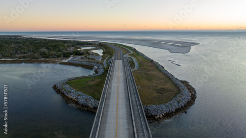 Aerial view of the Fort George Inlet in Jacksonville, Florida. photo