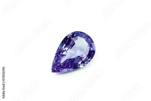 Bright amethyst gems isolated on a white background