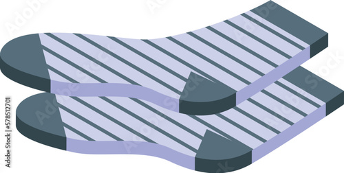 New socks icon isometric vector. Cute pair. Sport wool