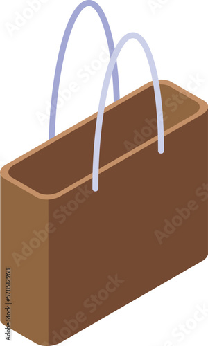 Handbag icon isometric vector. Fabric cotton. Eco cloth