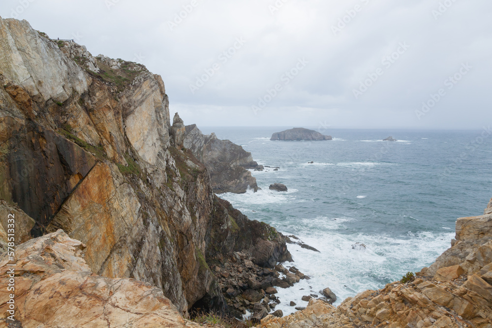 Cliffs of cape Penas landscape, Asturias, Spain