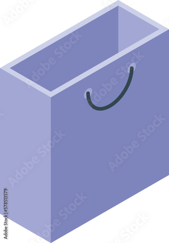 Shop bag icon isometric vector. Eco fabric. Canvas cloth