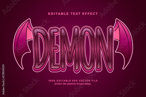 decorative demon editable text effect vector design