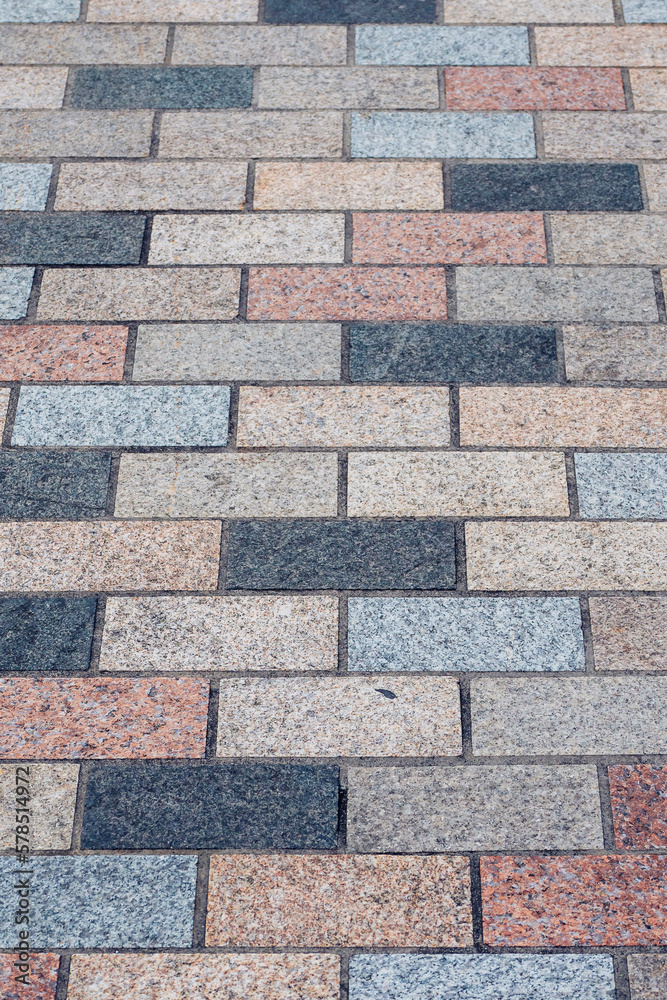 Obraz premium Stone foot path surface with different color. Abstract background for design.