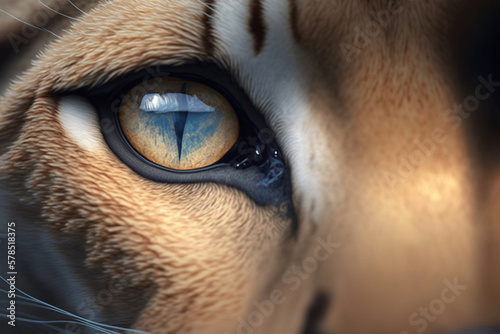 Illustration of the Florida panther, a North American cougar population in South Florida. Generative AI