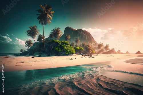 beautiful tropical landscape of amazing beach in the summer season