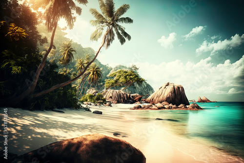 beautiful tropical landscape of amazing beach in the summer season