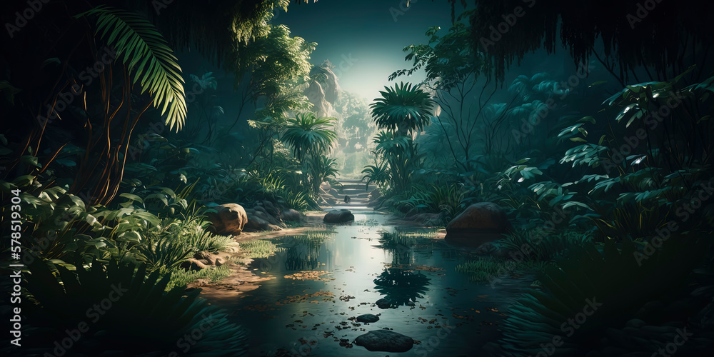 Fototapeta premium jungle landscape with amazing views wallpaper