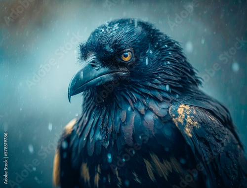 Common Raven Bird (Corvus Corax) Close-up photo