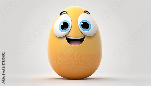 Cartoonish illustration of a cute egg. Generative Ai