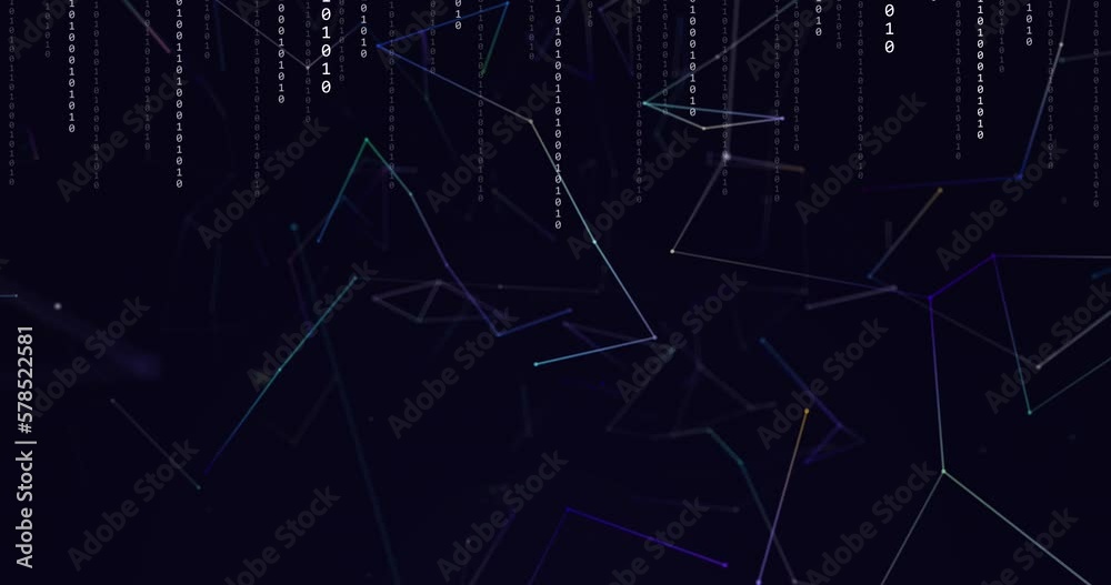 Animation of connections, binary coding and data processing