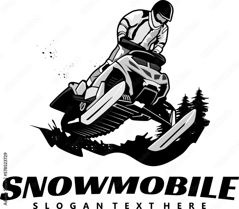 snowmobile trails logo design vector