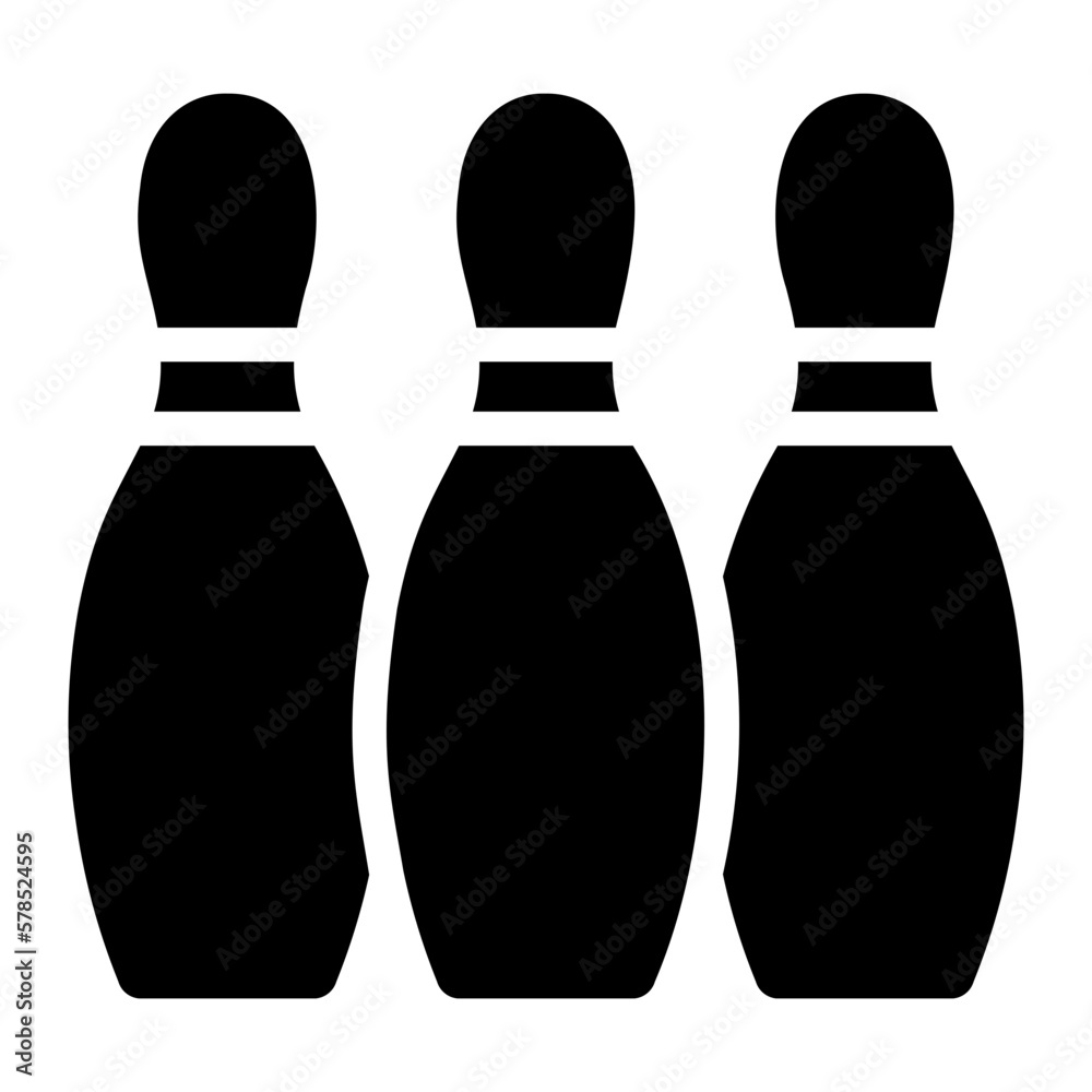 bowling pins glyph icon bowling pins glyph icon
