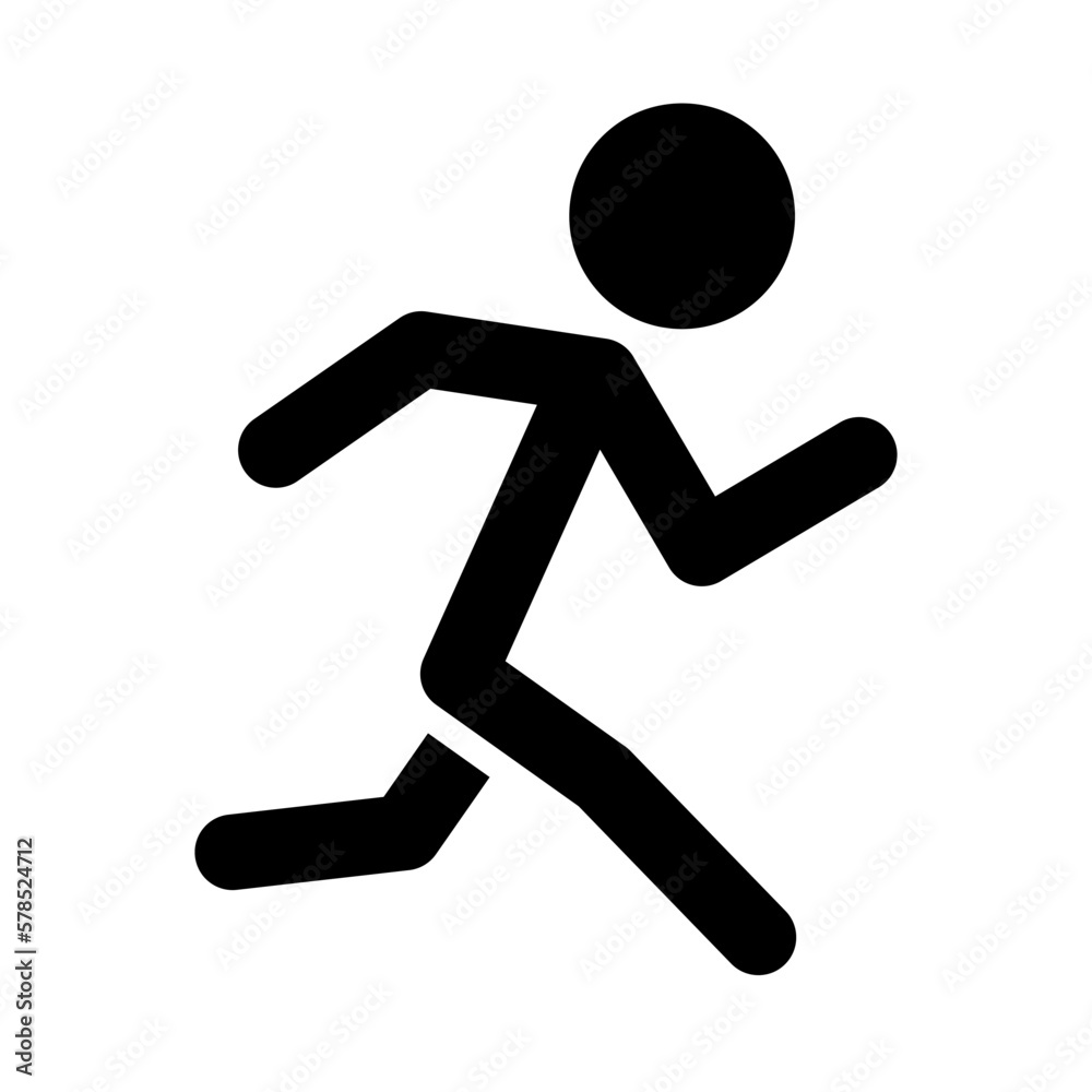 Running person silhouette icon. Competition. Vector.