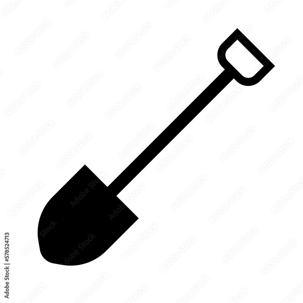 Shovel silhouette icon. Dig. Mining. Vector. Shovel silhouette icon. Dig. Mining. Vector.