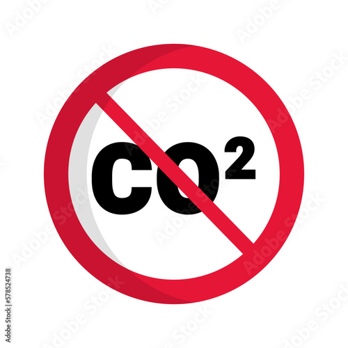 CO2 regulation and restriction. Carbon dioxide reduction. Vector.