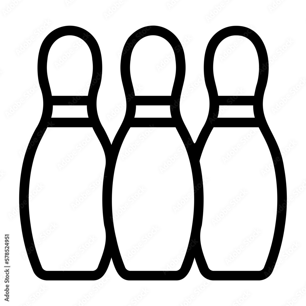 bowling pins line icon bowling pins line icon