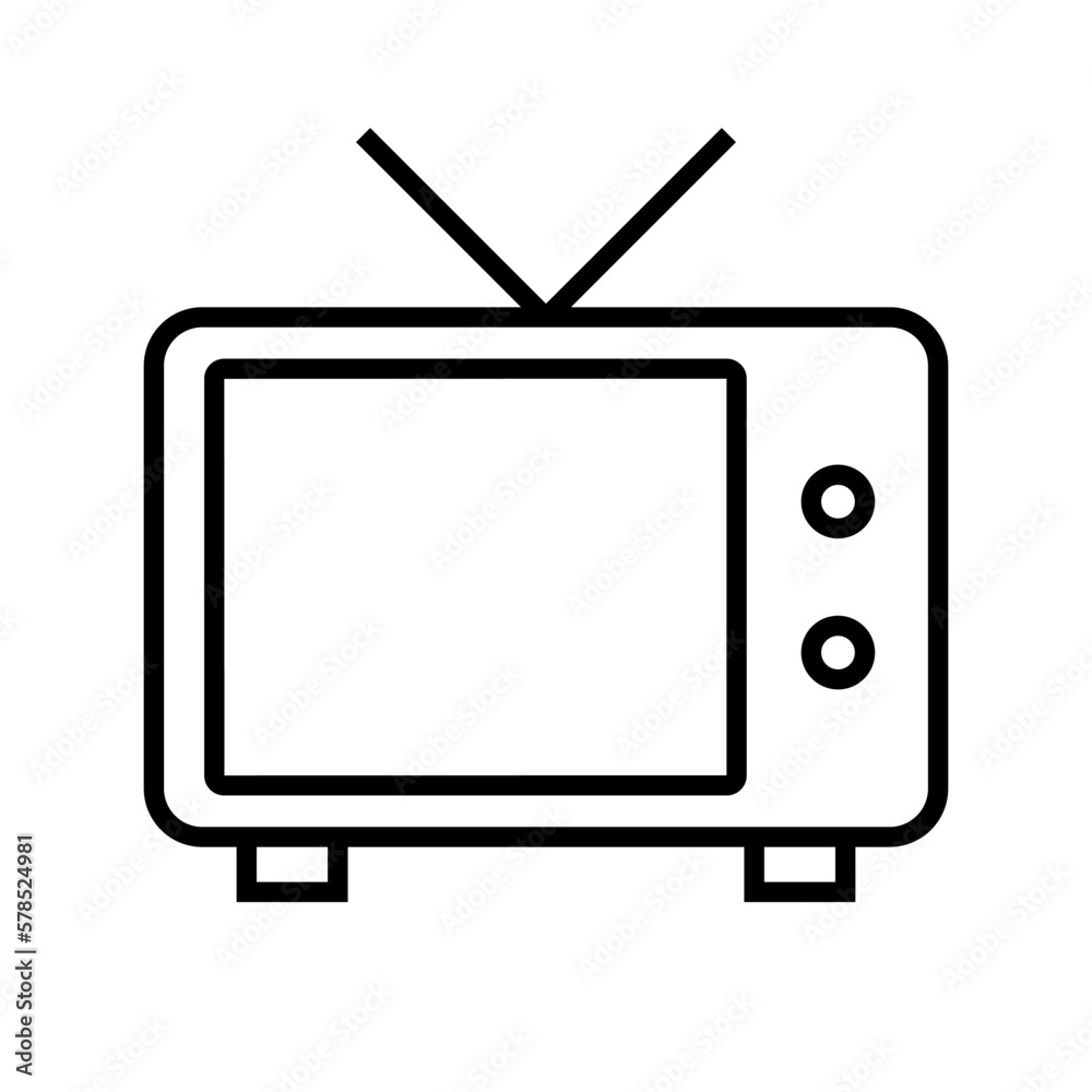 Analog TV with antenna. Vector. Analog TV with antenna. Vector.