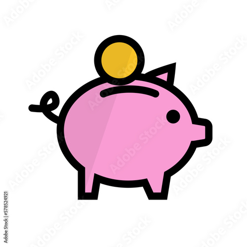 Piggy bank icon. Money saving. Vector.