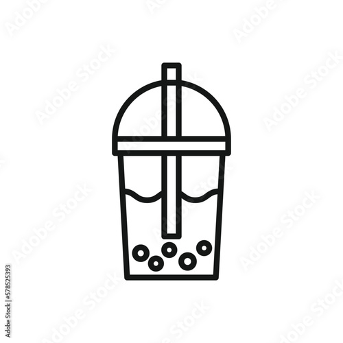 Editable Icon of Boba Drink, Vector illustration isolated on white background. using for Presentation, website or mobile app