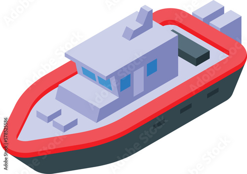 Sea ship icon isometric vector. Coast boat. Rescue transport