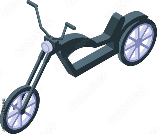 Chopper ride icon isometric vector. Biker travel. Motor vehicle