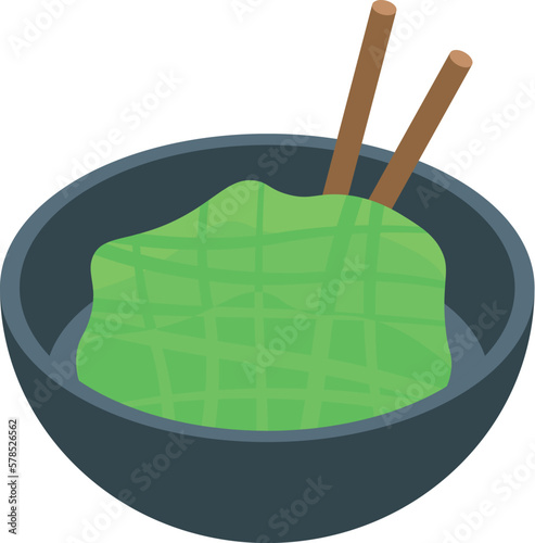 Algae salad icon isometric vector. Marine alga. Sea plant