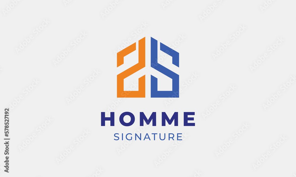 Logo vector letter S house concept minimalist logotype design