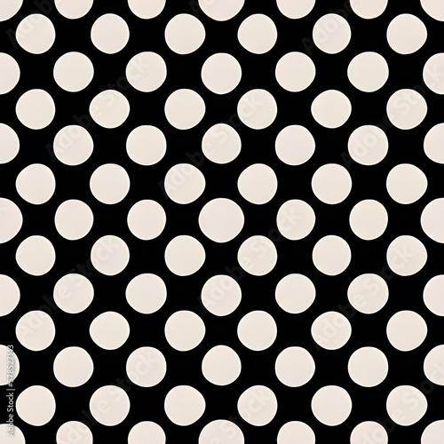 Seamless Large Texture of polka white dot pattern on black abstract background with circles. Suitable for textile, packaging, postcards, Wallpapers, banners. Colorful gifts material, website, design 