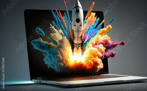 a rocket launches with colo...