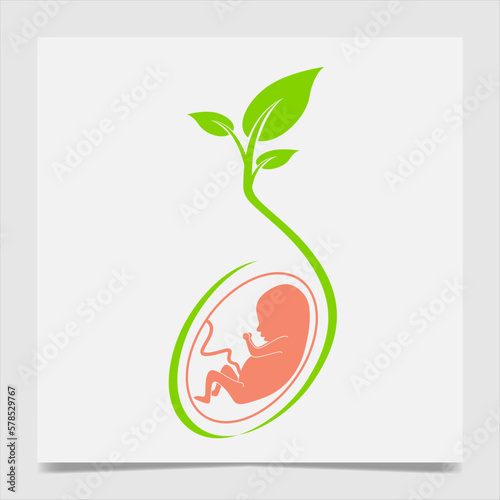 Baby  in a plants, baby plant design concept. Vector Eps10
