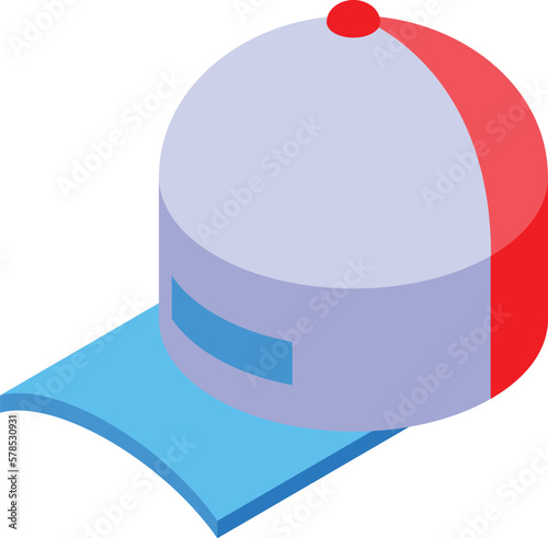 Trucker cap icon isometric vector. Truck driver. Front inside