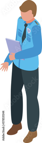 Policeman icon isometric vector. Truck driver. Cap lorry