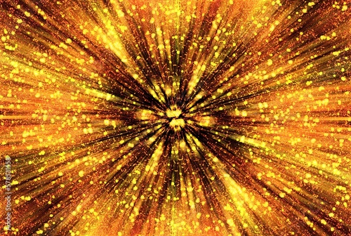 Abstract Golden Firework Explosion Background With Sparks And Scattered Particles For Wallpaper, Banner, Season, Fantasy, Game, Website, Party, Christmas, New Year