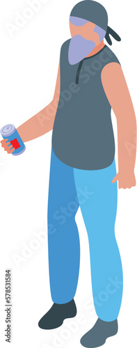 Old trucker icon isometric vector. Truck driver. Worker cargo
