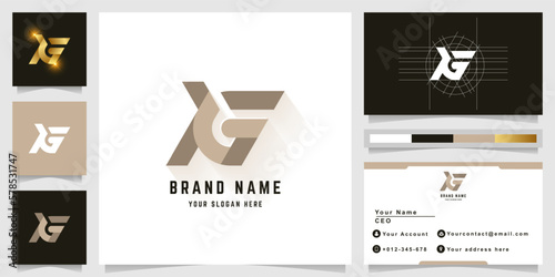 Letter KG or XG monogram logo