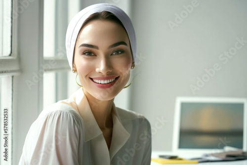 young multiethnic woman sit...