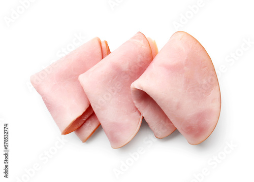 Delicious ham slices isolat...