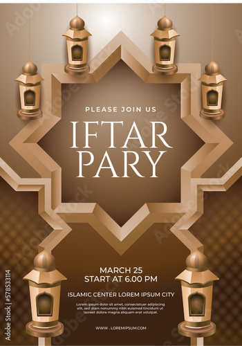 A poster for an event for ramadan iftar party