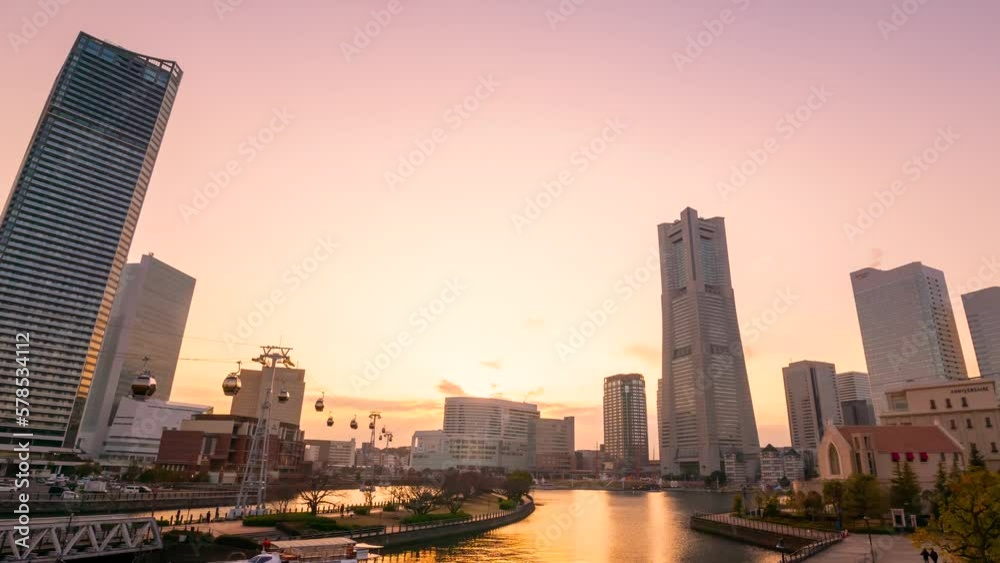 横浜タイムプス 2023　みなとみらいサンセットから夜景