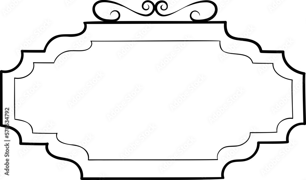 Black ornamental frame element