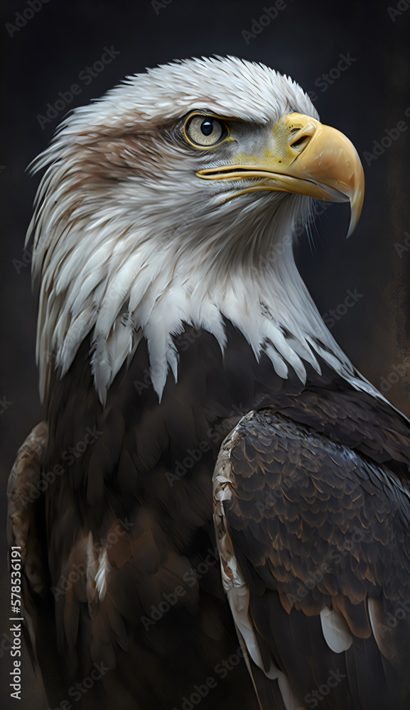 Fototapeta premium american eagle on dark background made with generative ai 