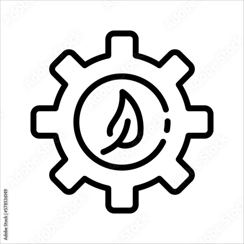 Leaf and gear. Eco industry icon concept. vector illustration on white background.