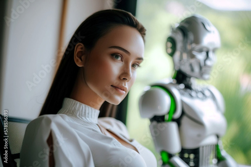 a young woman is a humanoid...