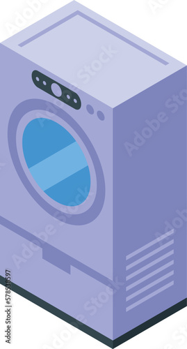Washing machine icon isometric vector. Maintenance industry. Water pipe