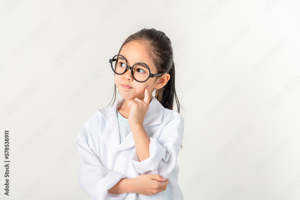 smart doctor Little Girl with white medical coat smart doctor Little Girl with white medical coat